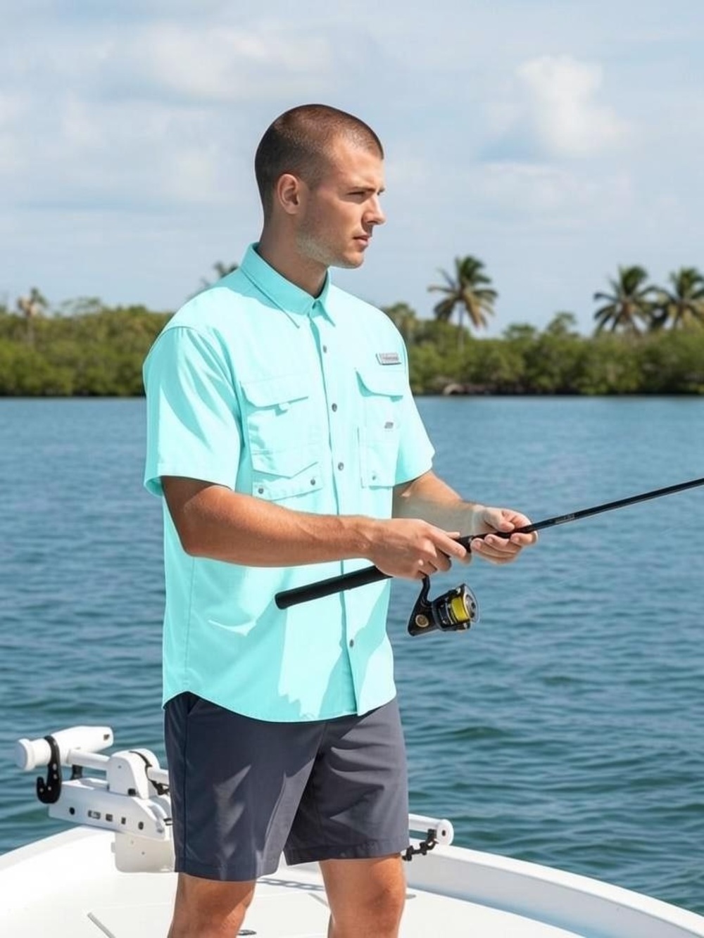 Columbia Men's PFG Bahama II Short Sleeve Fishing Shirt. SZ XL.